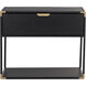 Doone 32 X 26.25 inch Matte Black / Black / Brass Night Stand
